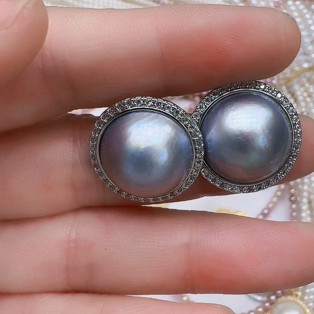 耳饰未镶嵌拼合珍珠（马贝珠）