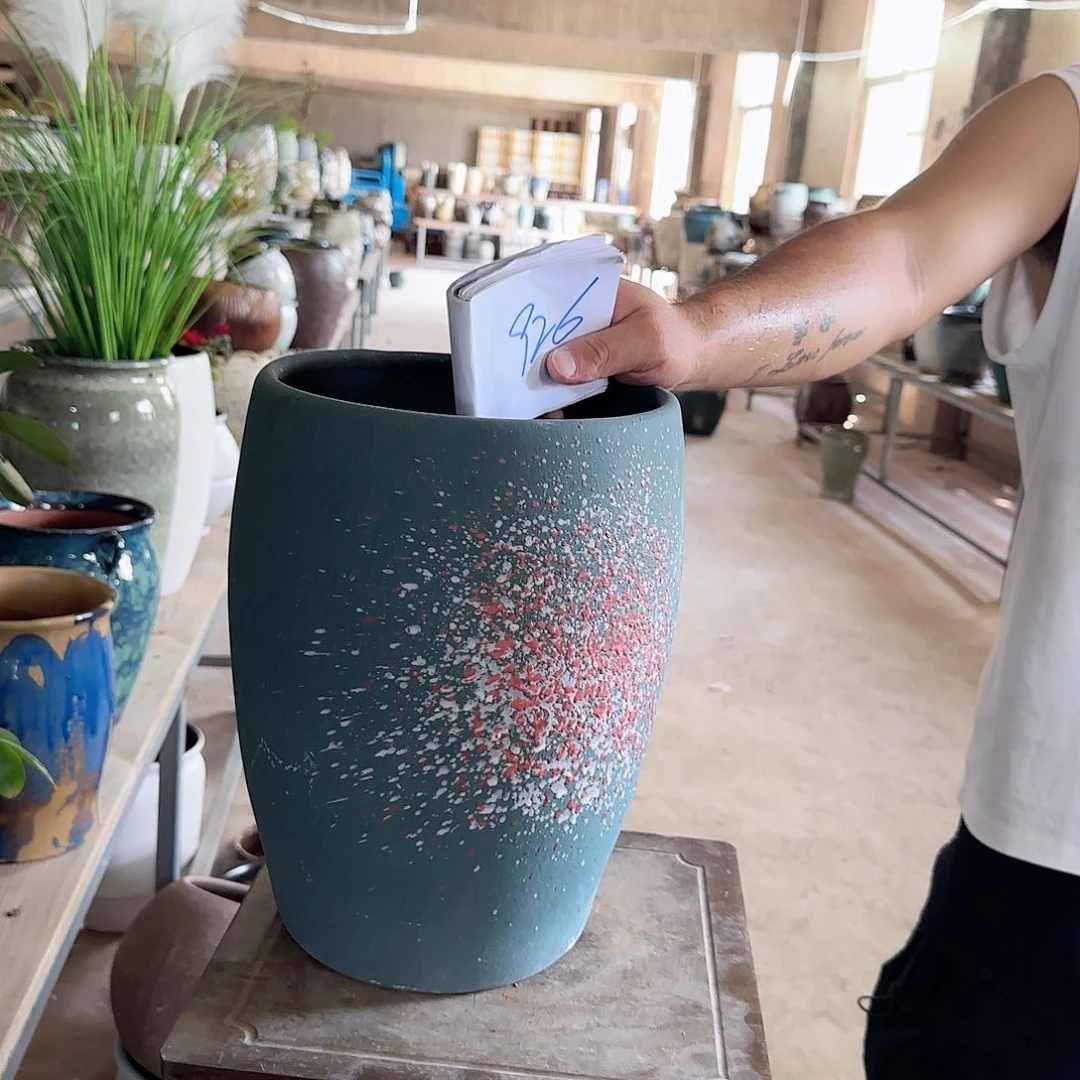 紫砂花盆杨杨花盆0823-927高33口23