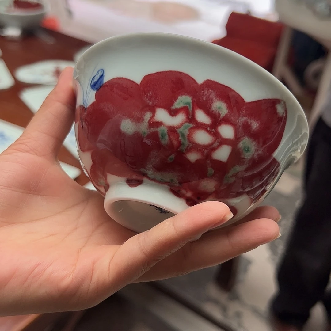 摆件凌***半原矿青花釉里红瓷器