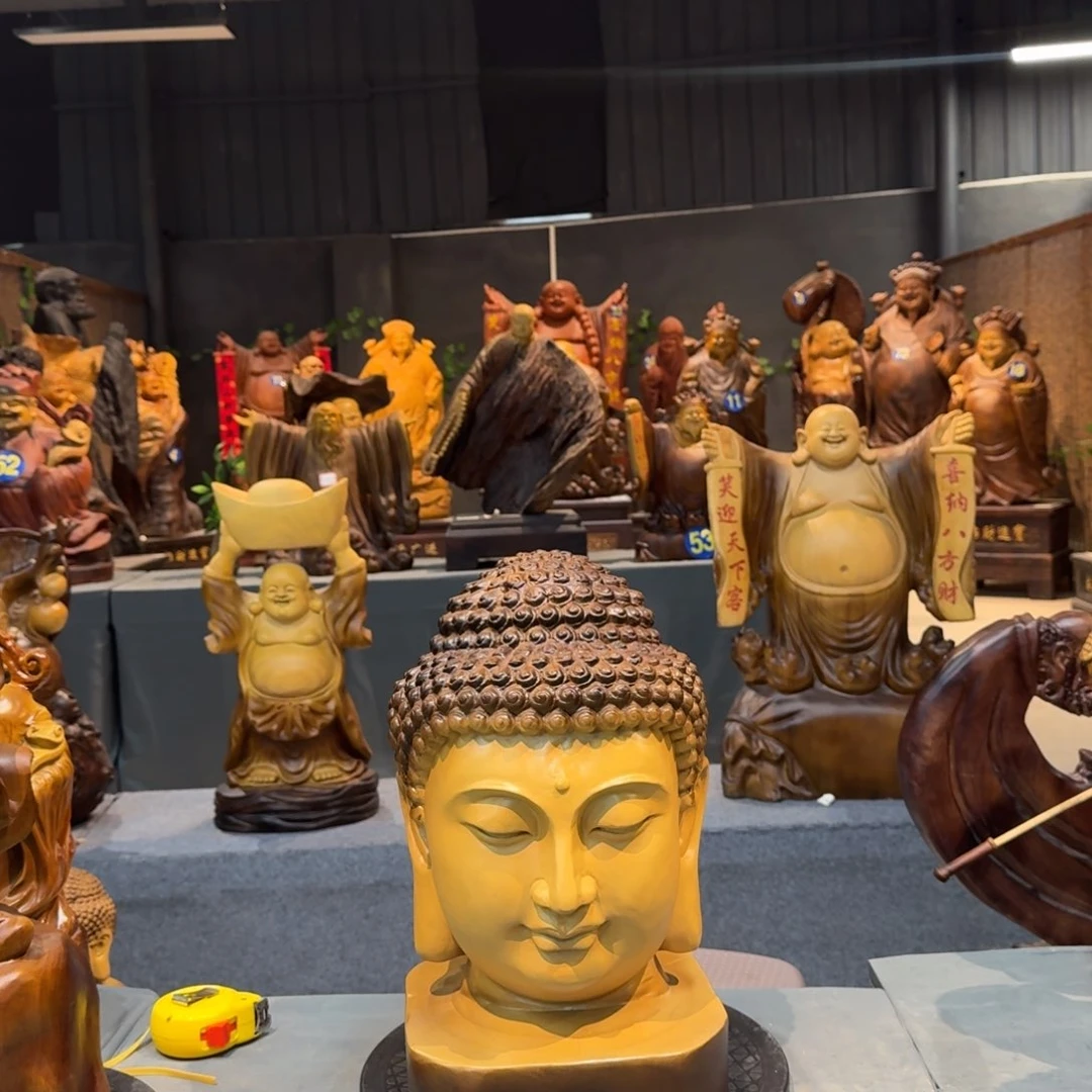 小****建非洲黄花梨佛头36高公分