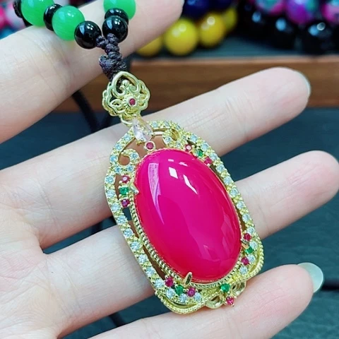 玛瑙未镶嵌手饰血胆金莲