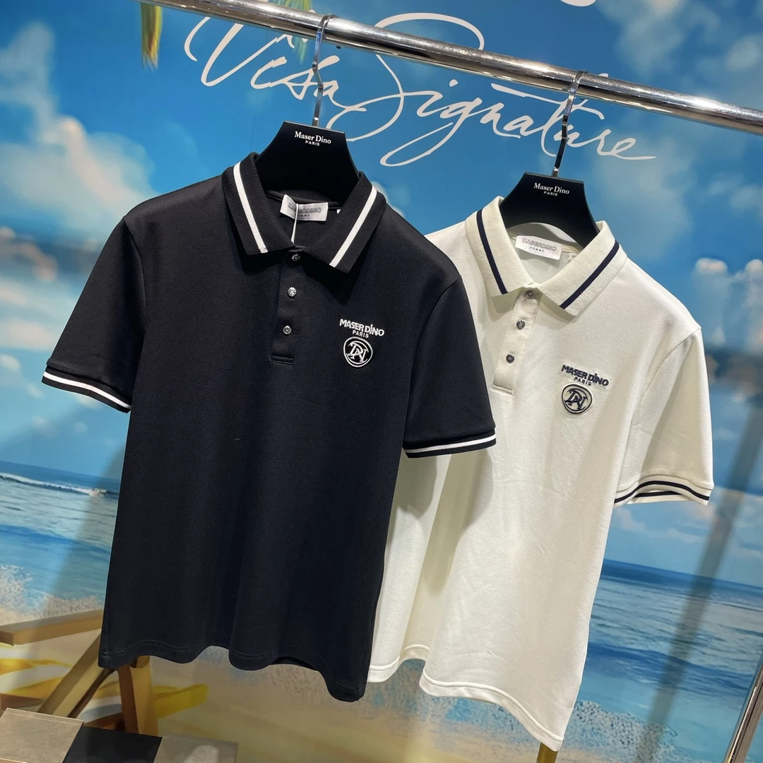 男士轻奢免烫透气简约Polo衫百搭短袖刺绣时尚
