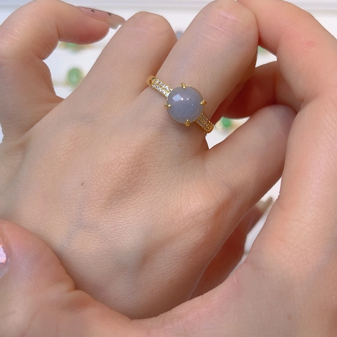 翡翠戒指银S925镶嵌