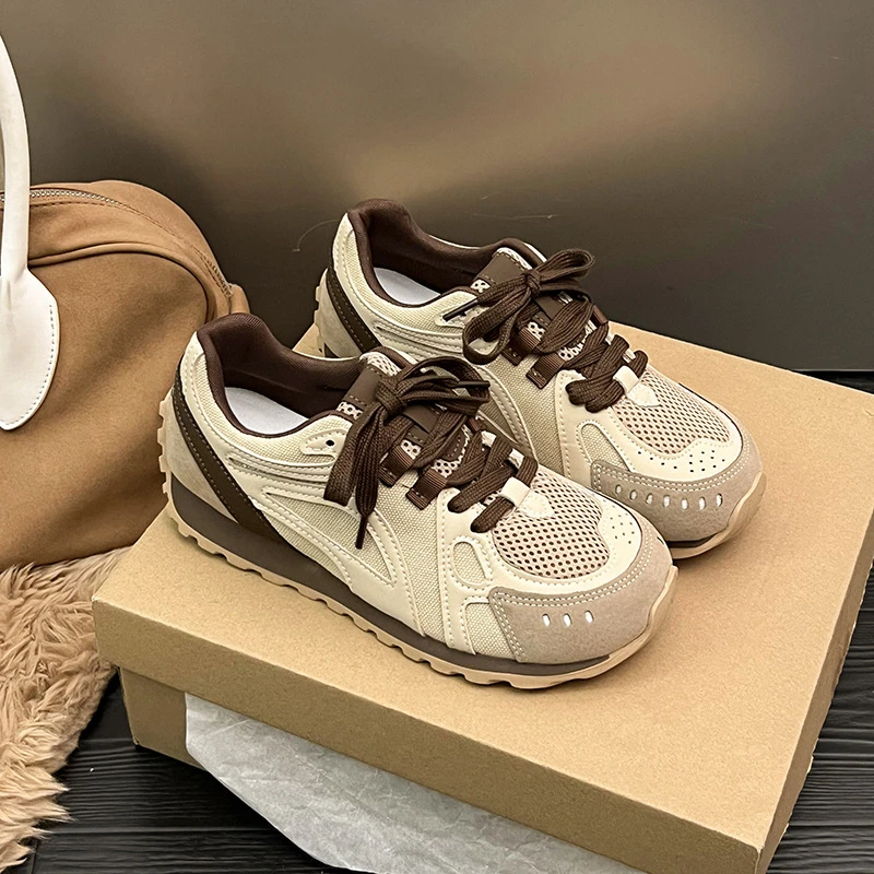 美拉德复古华夫阿甘鞋女2025春季新款时尚百搭舒适轻便休闲运动跑