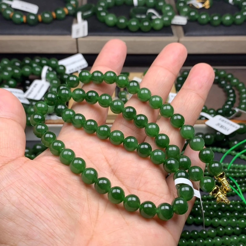 【闪购商品】颈饰未镶嵌和田玉（碧玉）冰辣8m m