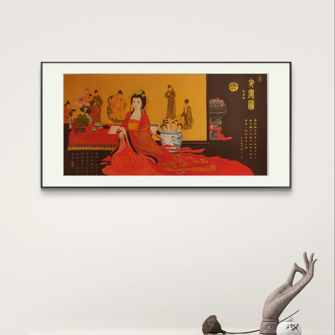 何冠逸 经典作品《夜宴图》138*68【拓底装裱无框】