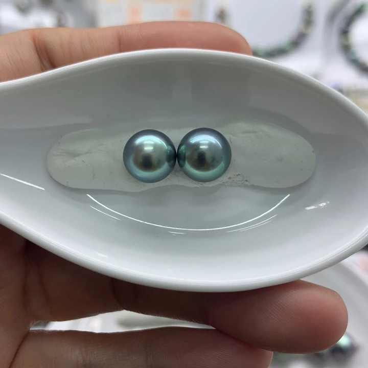 海水珍珠裸珠9+浅湖蓝绿 安安