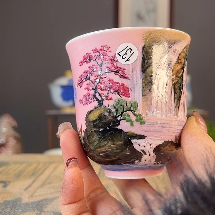 摆件景德镇陶瓷茶杯多人