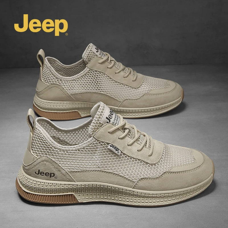 JEEP吉普男士网面鞋2025春夏新款单网包头镂空透气轻便涉水运动鞋