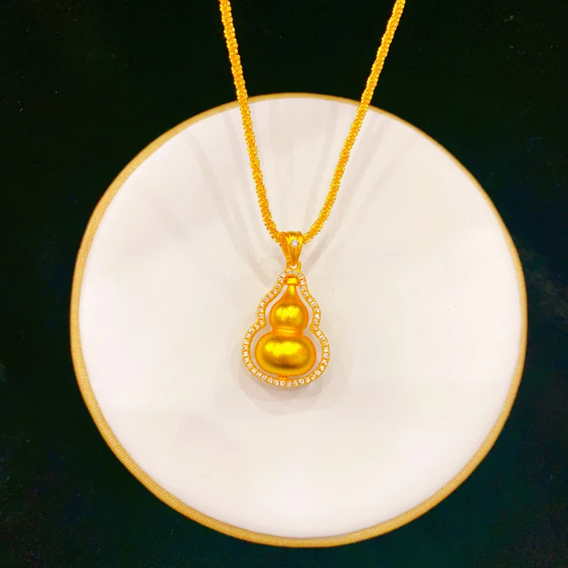 铜合金项链 旋转葫芦满天星项链