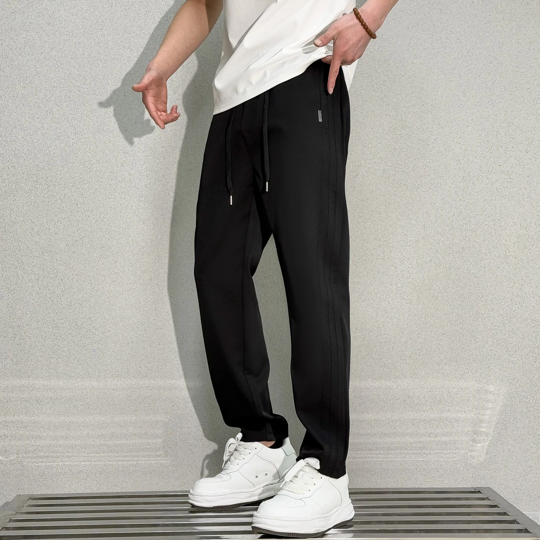 2025春夏新款潮流薄款抽绳男女同款直筒立体裁剪垂感百搭休闲裤