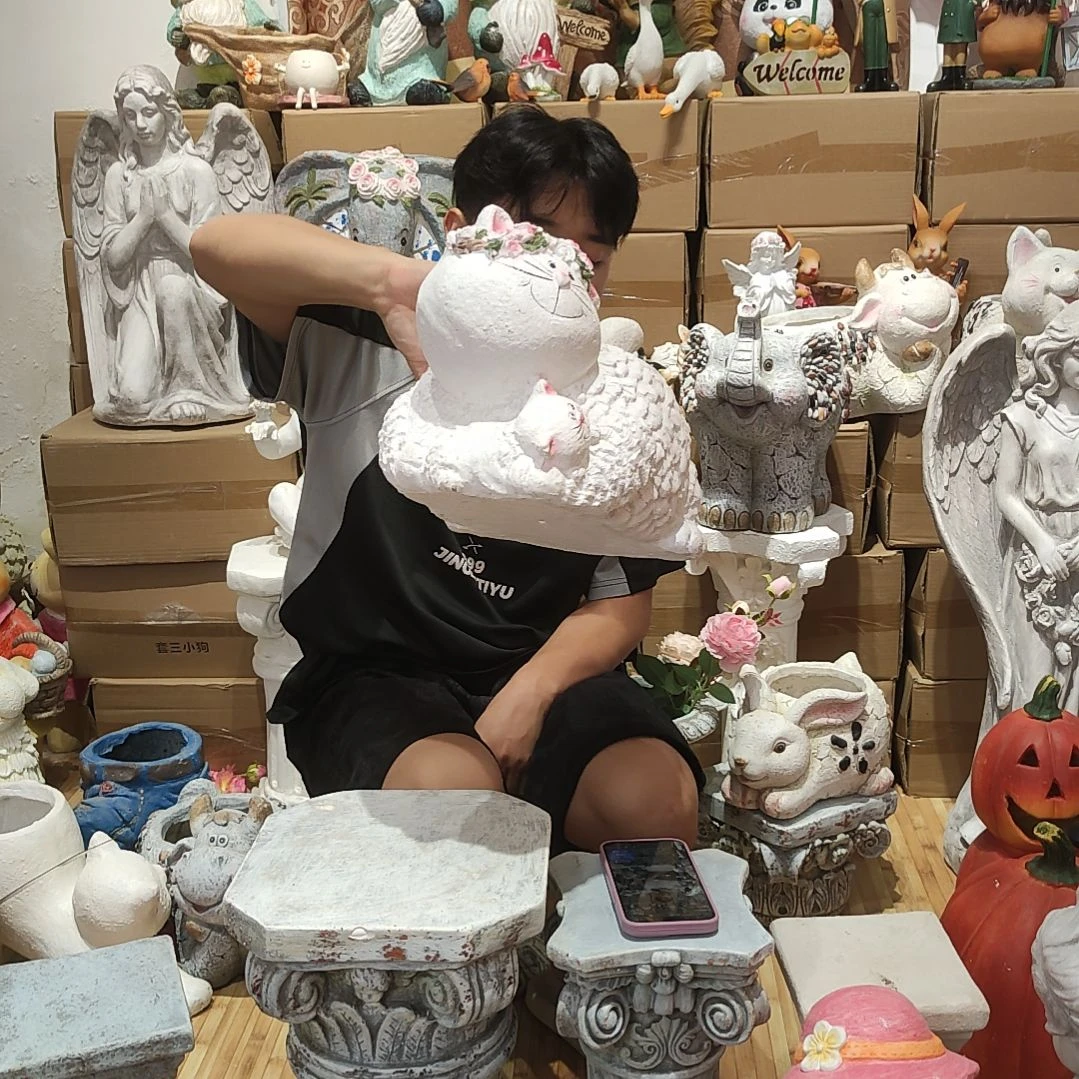 合成树脂母子猫咪花盆