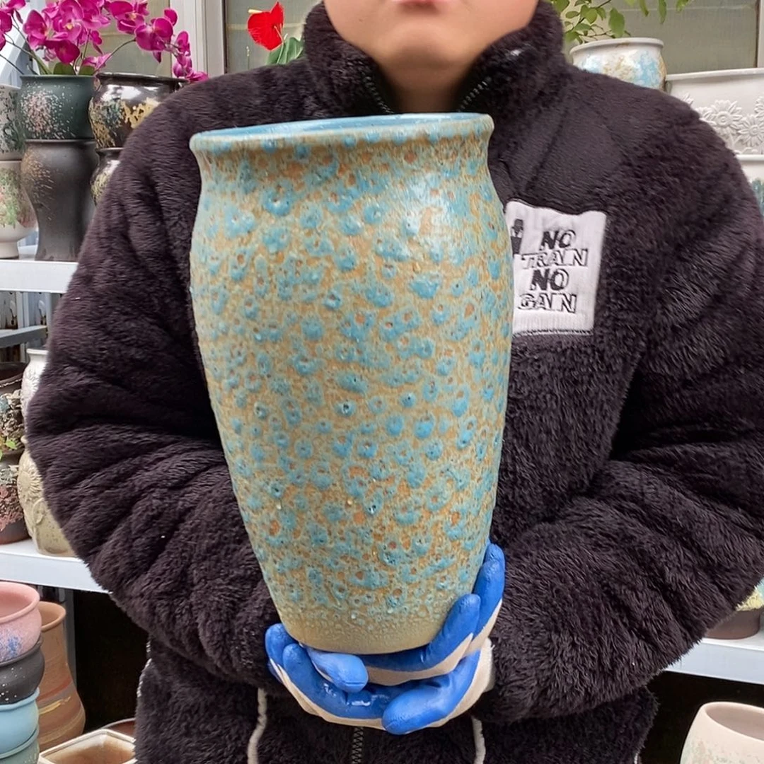 紫砂花盆口19高33正品