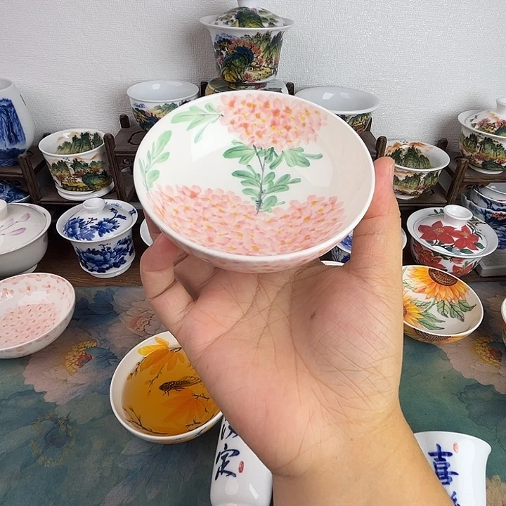 忠意堂釉下彩粉绣球