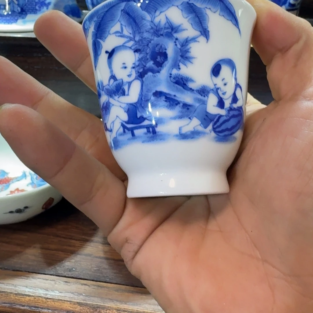 千***然瓷片当代景德镇陶瓷手绘茶具