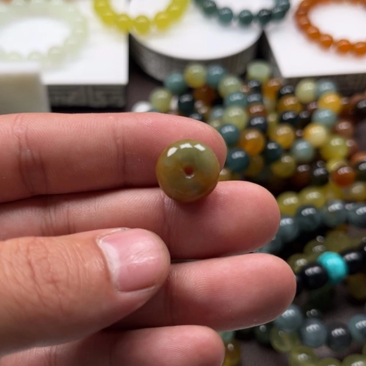 蛇纹石玉合金手链