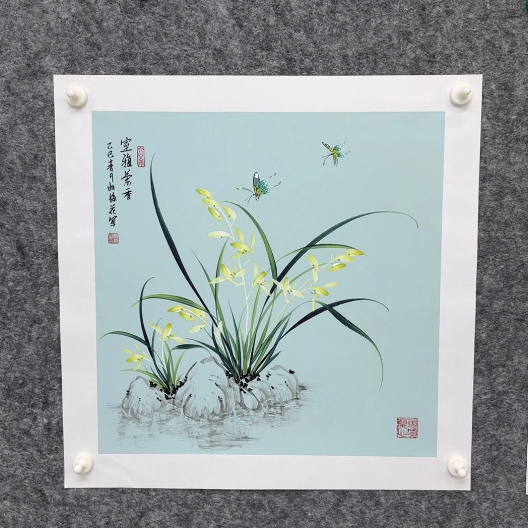 国画一笔两色立体兰花