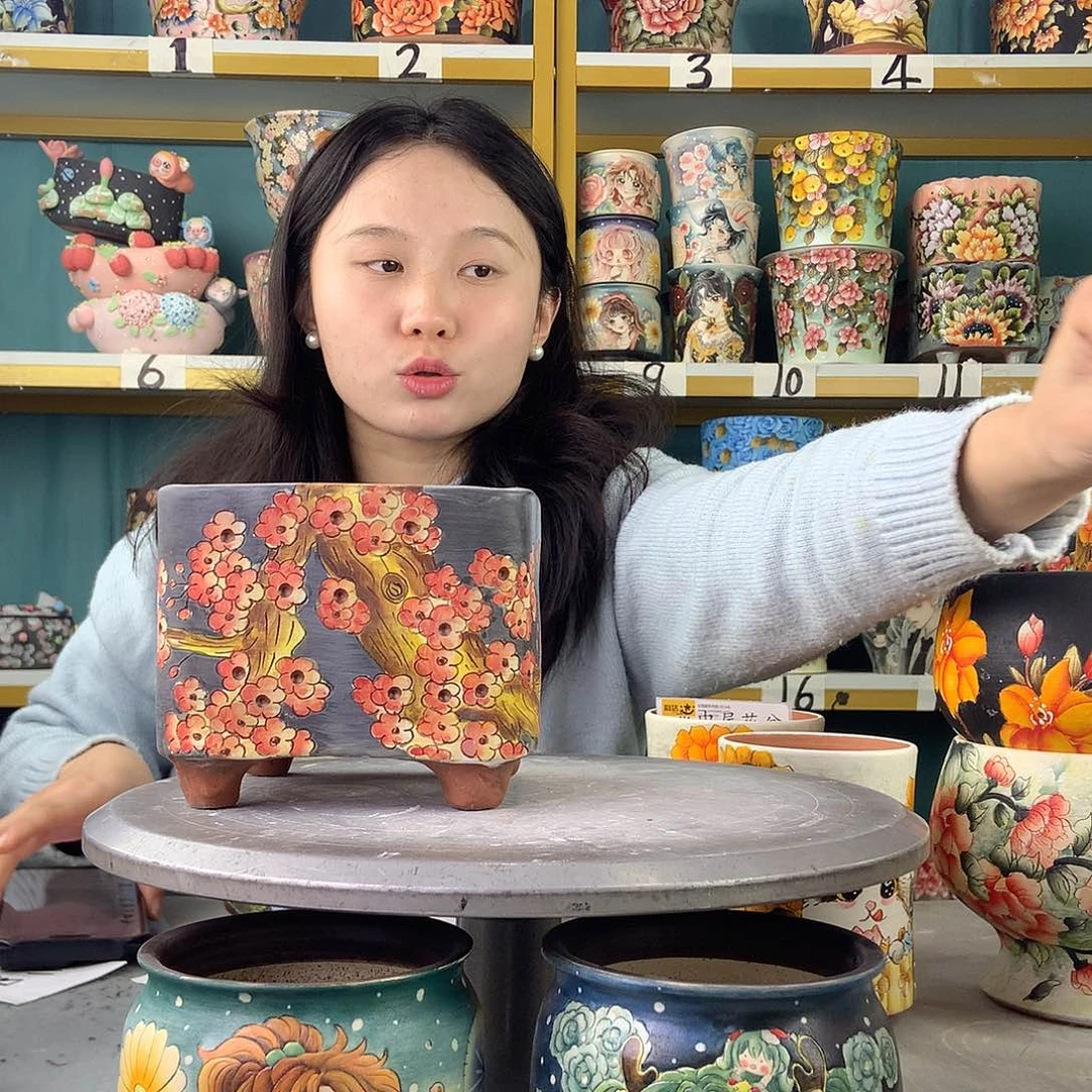 初***六陶景德镇手工花盆639