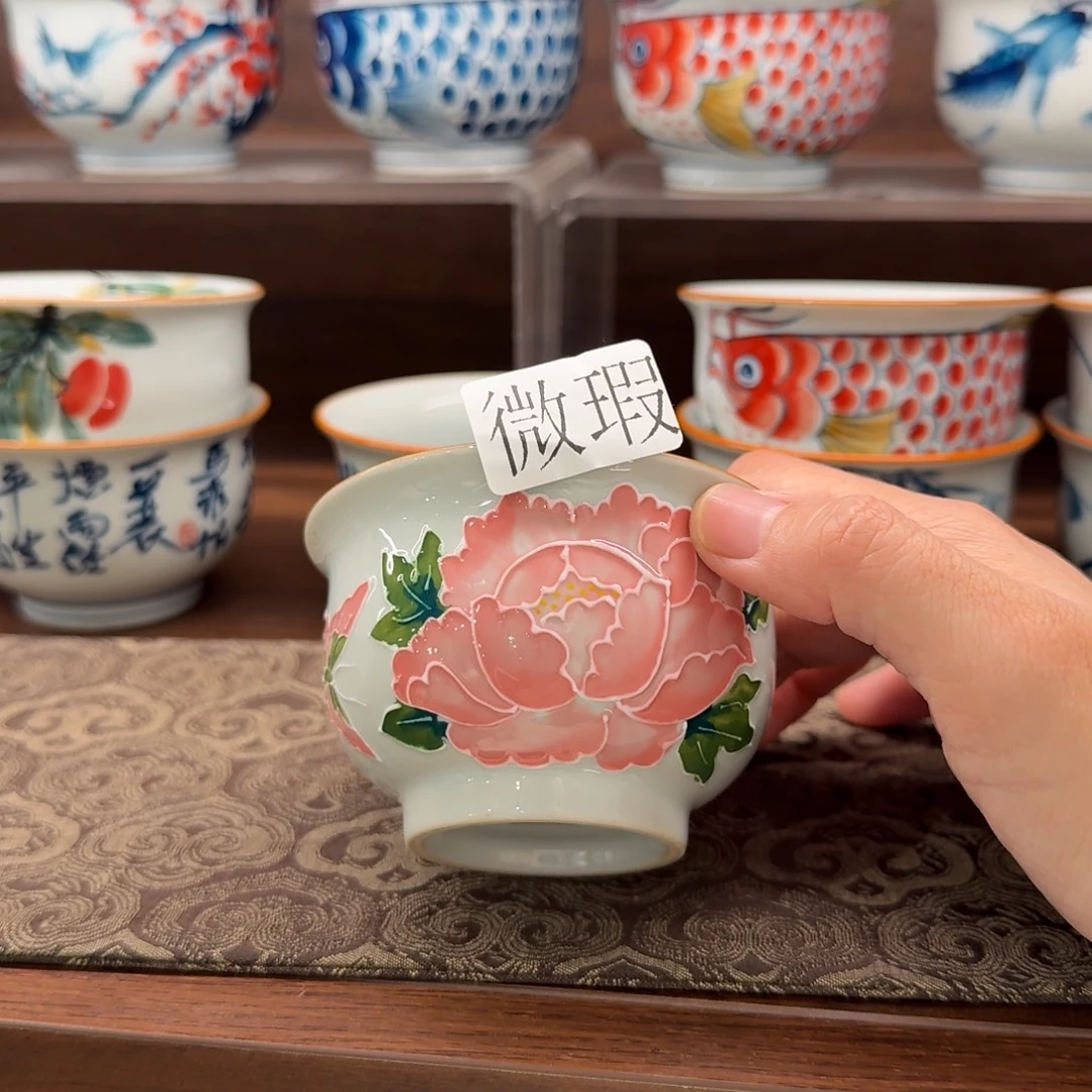 釉下手绘茶具微瑕