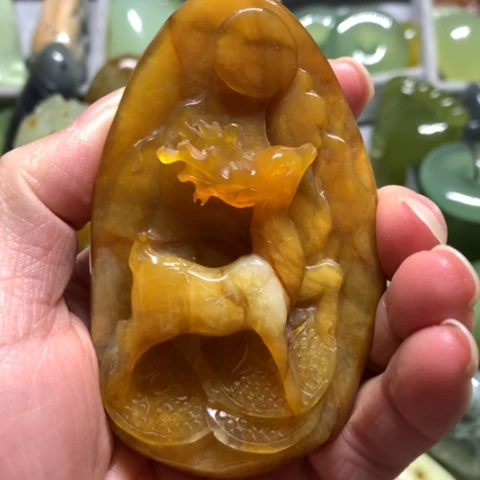 蛇纹石玉未镶嵌手把件