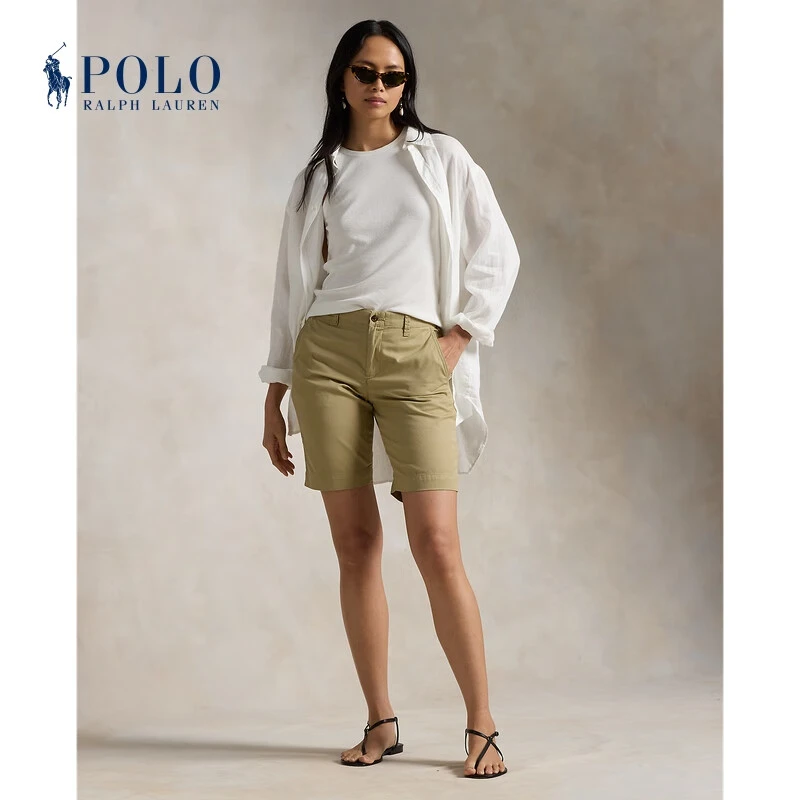 Polo Ralph Lauren女装 经典版薄型斜纹棉布短裤RL23148