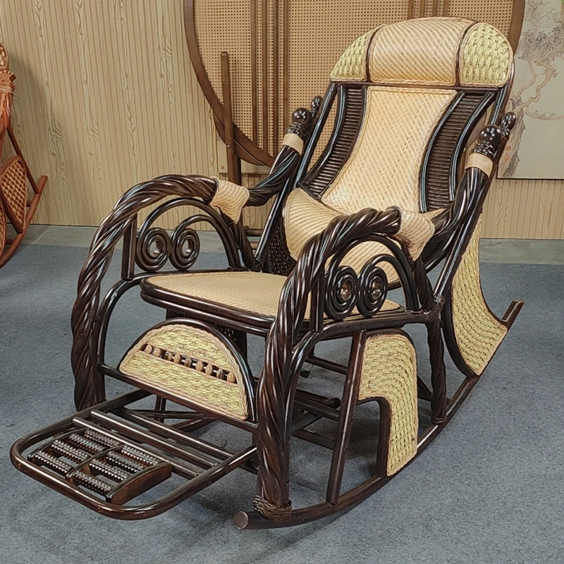 【新年家居】进口植物藤编高档大摇椅庭院阳台休闲椅成人午休躺椅