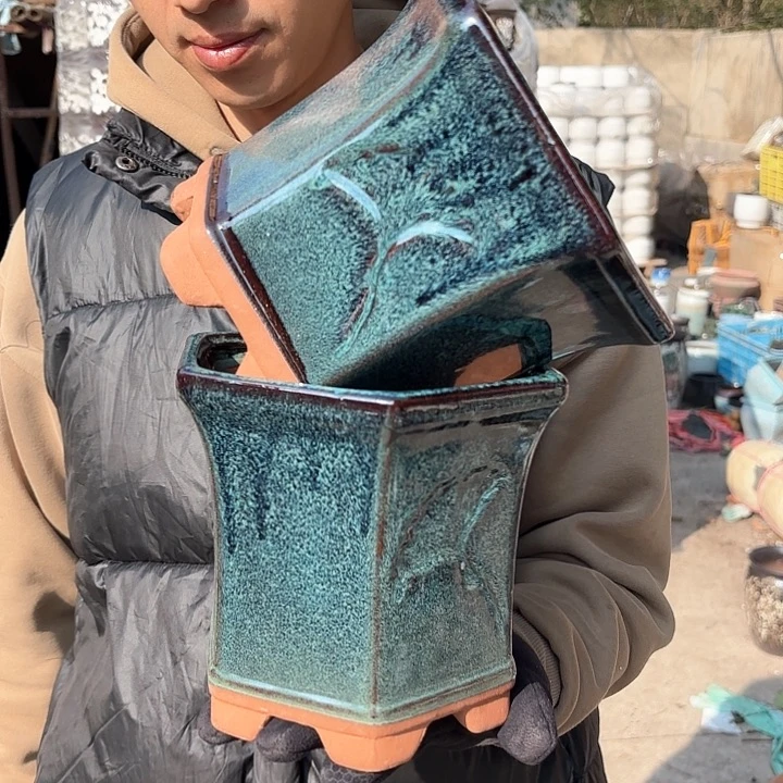 红陶精品六方两个口径18高度16