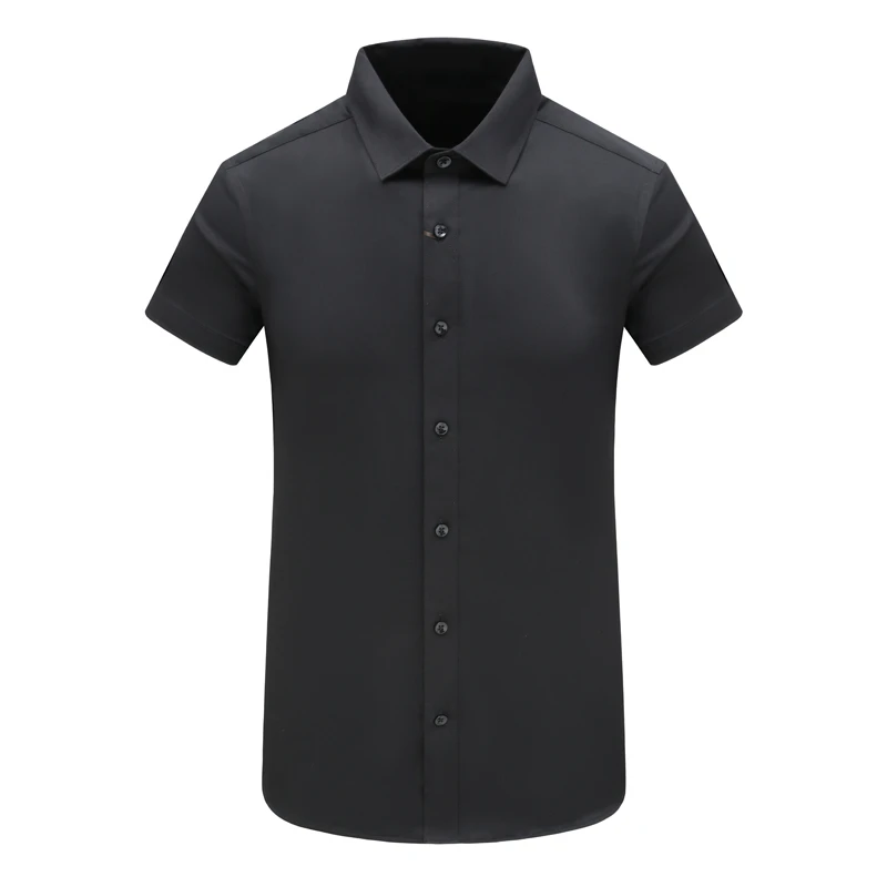SF406【定制级黑】圣男式夏季短袖衬衫 百搭时尚商务休闲上衣