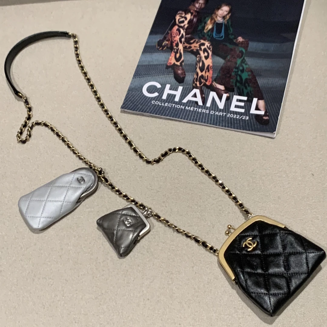 99新 Chanel/香奈儿 壹臻/22A黑金羊手工坊三合一蛙口包24084091