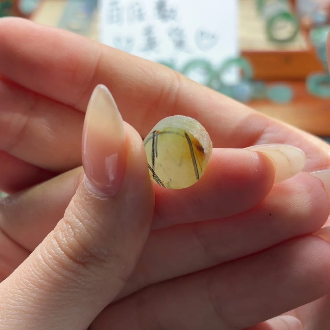 未镶嵌定制翡翠包公切割珠子 柠檬黄 强推！