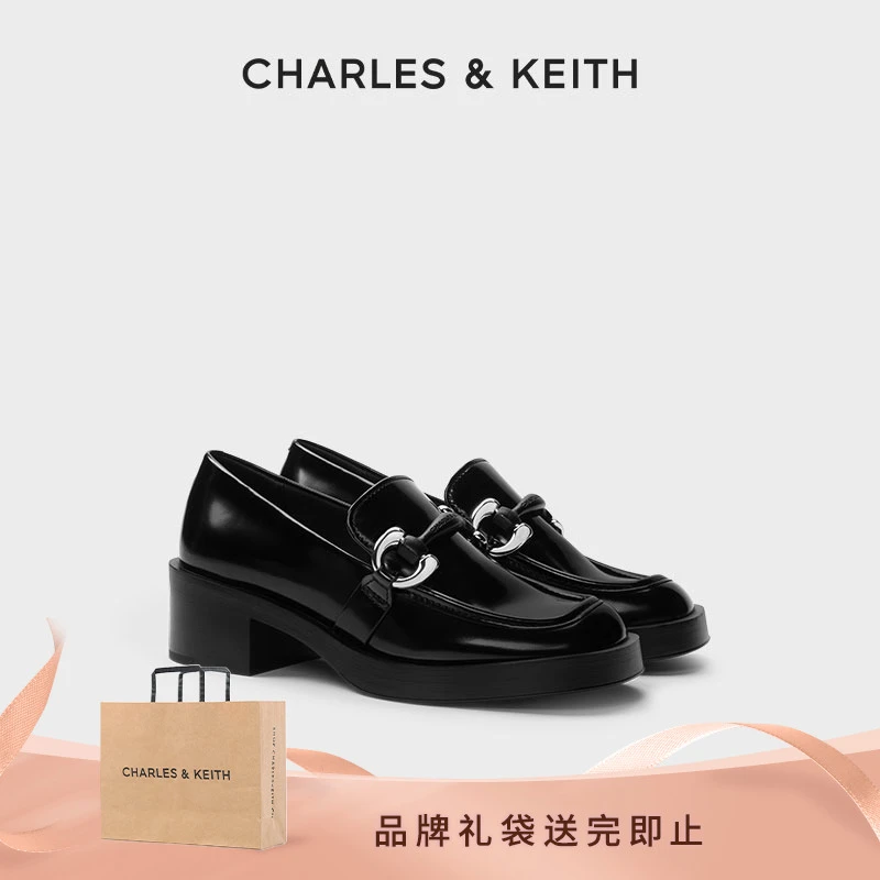 CHARLES & KEITH【琥珀流光】气质英伦一脚蹬乐福鞋 CK1-60580289