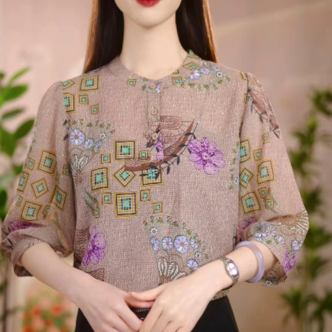2025新款国风优雅气质典雅衬衫春夏款#2138-42