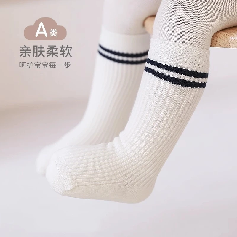 15001宝宝袜子春秋季高筒袜松口不勒腿婴儿男童女童无骨小腿袜
