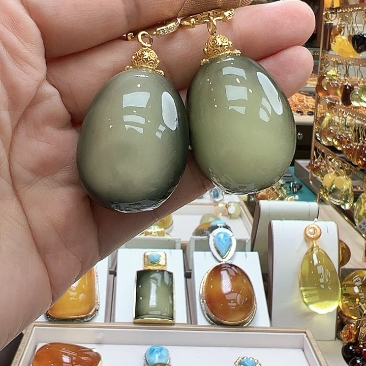 琥珀银S925镶嵌珠宝奇石