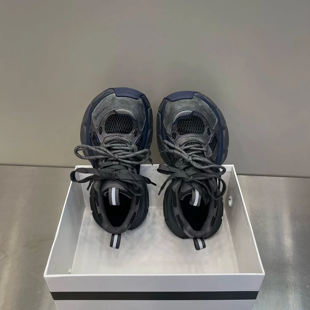 真皮老爹鞋女2025秋季小怪兽新款甩头休闲运动鞋百搭厚底爆款女鞋