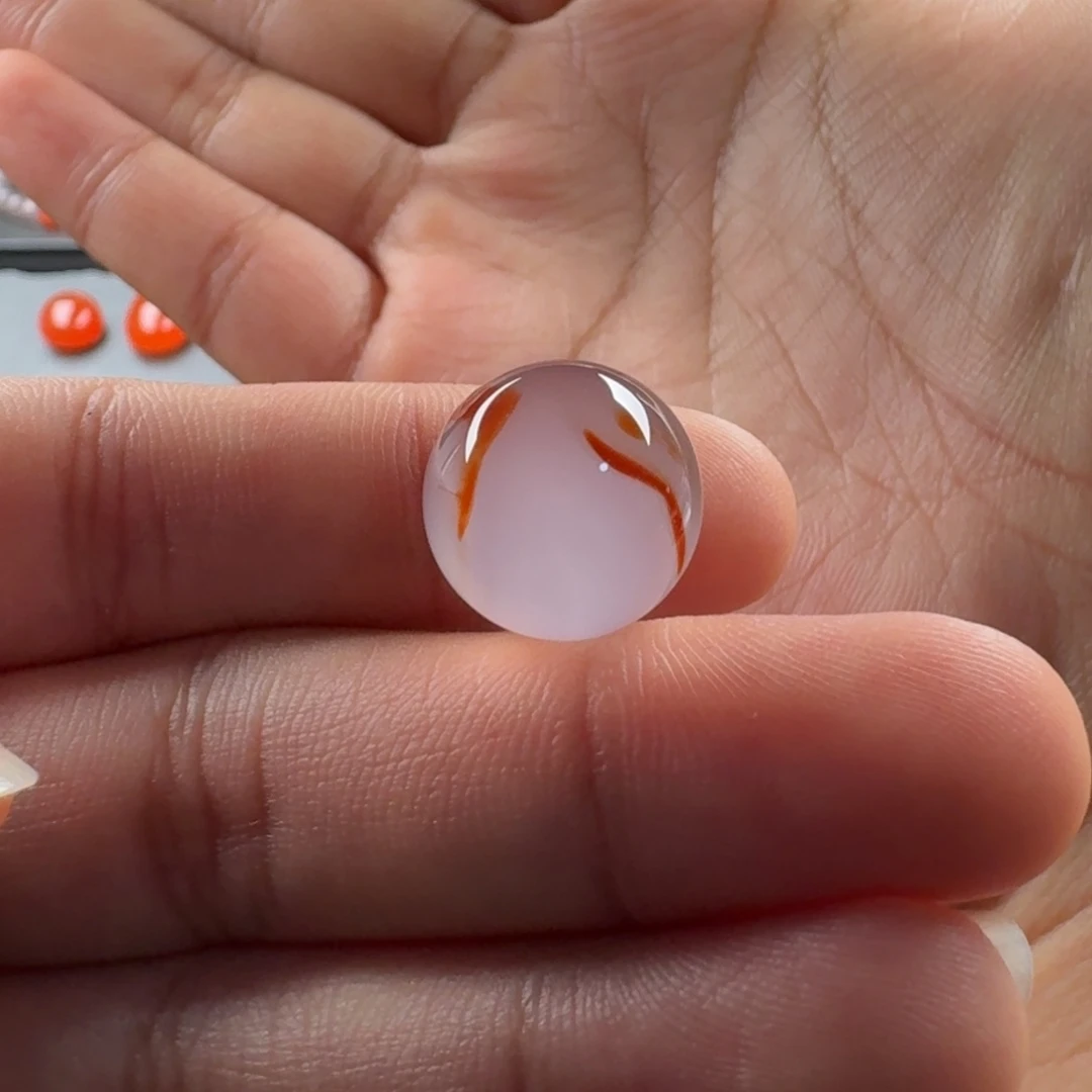 南红玛瑙未镶嵌干掌飘花14.8mm