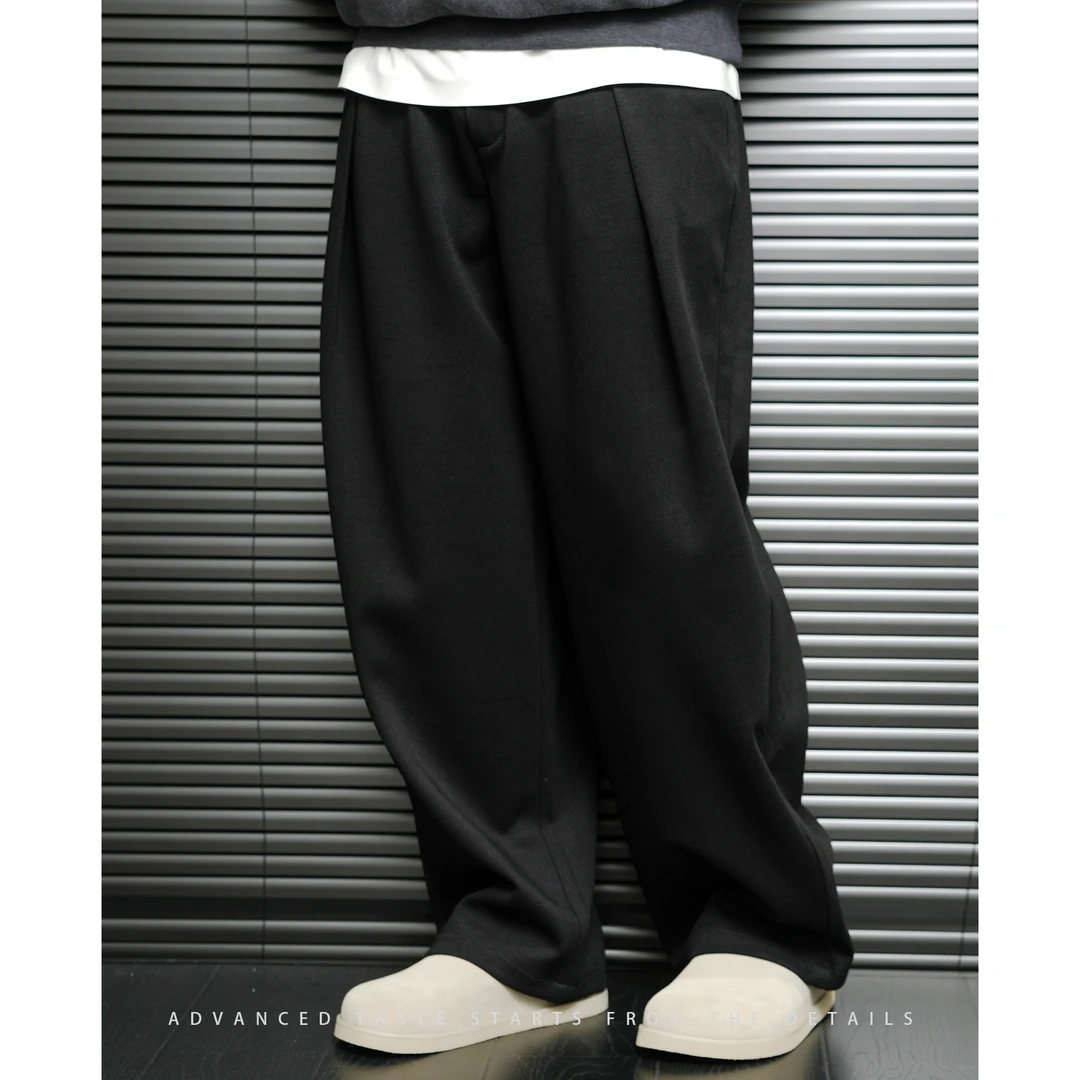 【大头叔叔】夏季高定垂坠感抽绳男宽松休闲直筒裤DDK9862