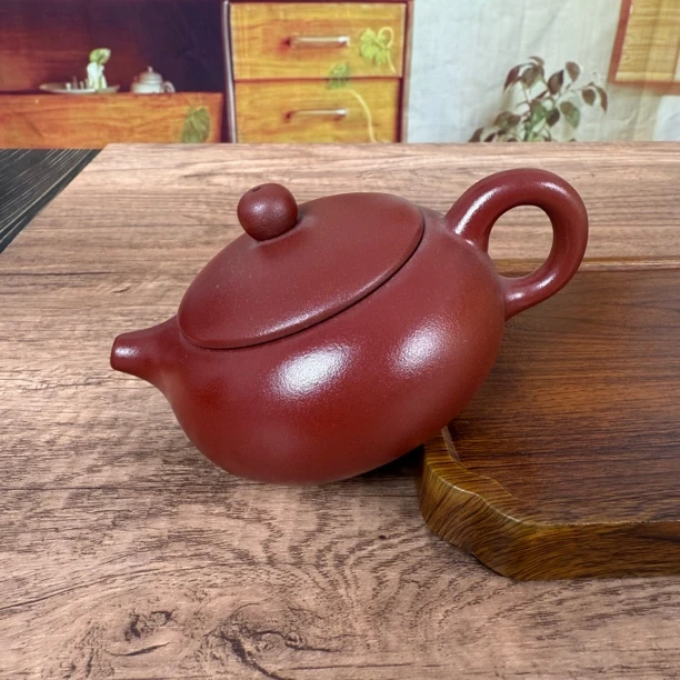 紫砂朱泥路宝釉大盖西施壶FL08