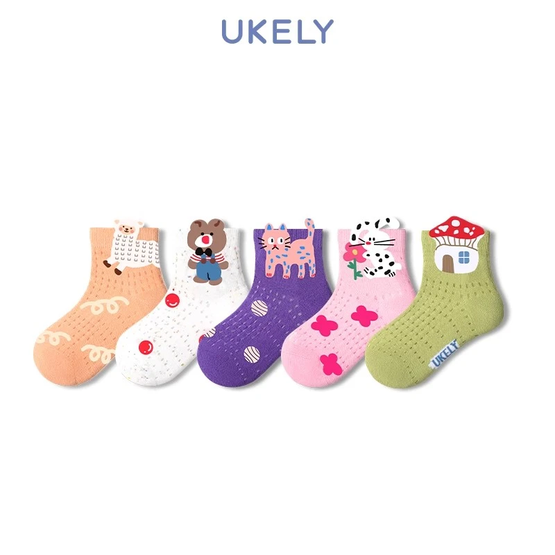 儿童袜子夏季薄款网眼透气女孩宝宝短袜夏天棉防臭脚女童短中筒袜