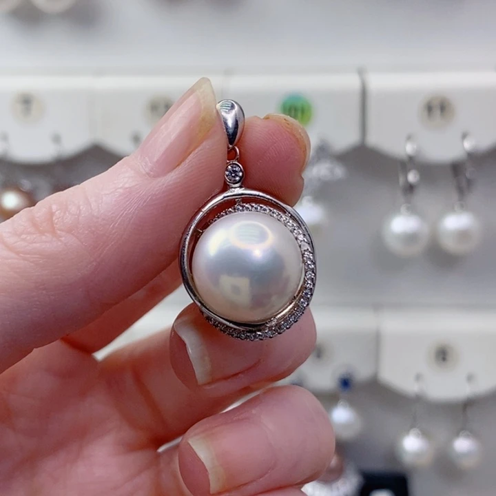 *****淡水珍珠颈饰银S925镶嵌A