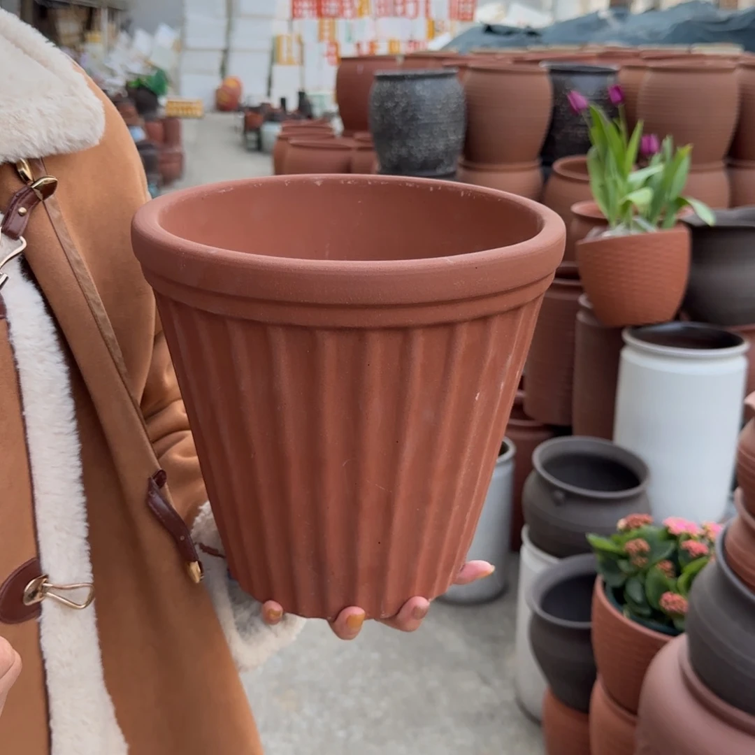 紫砂花盆紫砂花盆 微瑕 口24高23