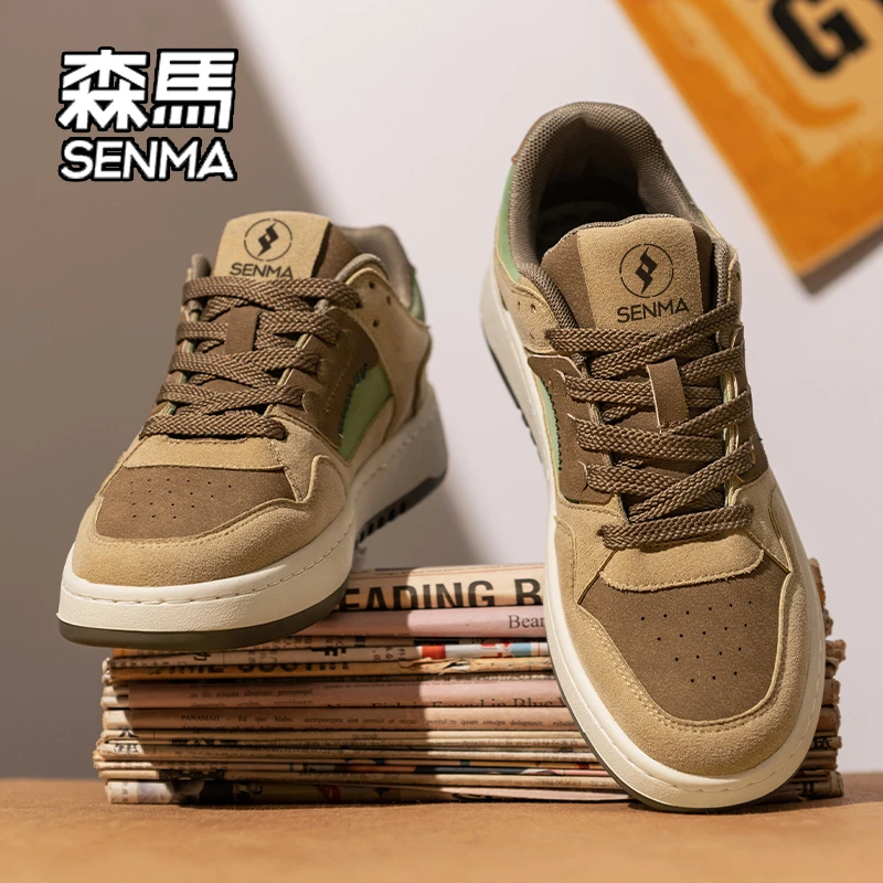 SENMA/森马男鞋2025冬季加绒时尚百搭板鞋低帮休闲运动厚底棉鞋子