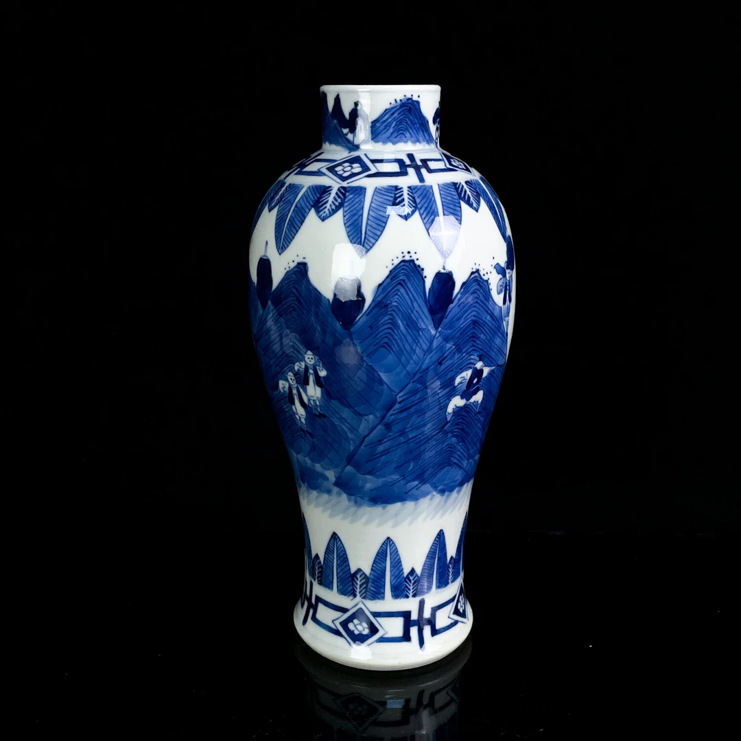 清光绪青花人物狩猎图纹瓶-M25L8001C86