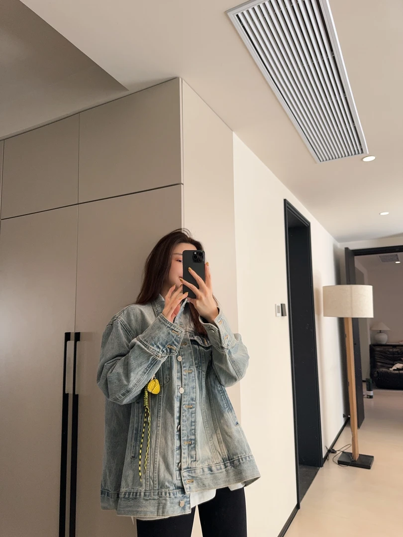 ［IAMMEIYA］-大骨架穿搭 浮屿 复古牛仔外套70222