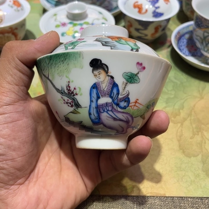 纯手绘精品盖碗杯