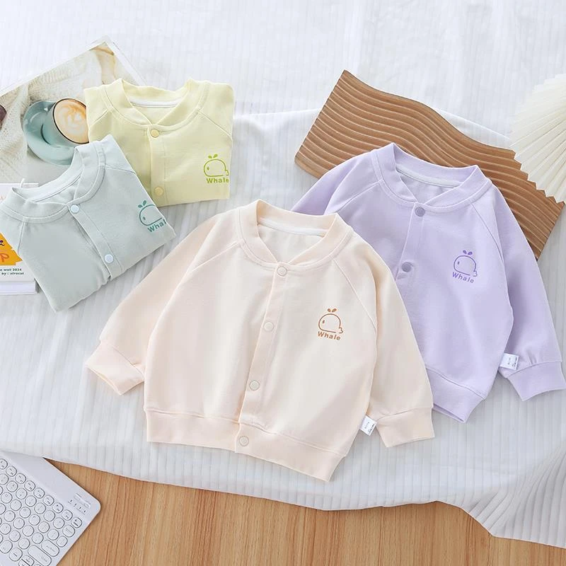 婴儿外套春秋季纯棉薄款男女宝宝开衫上衣服一岁小月龄婴幼儿春装