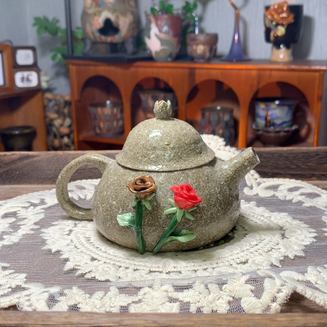陶【微微微瑕】玫瑰壶