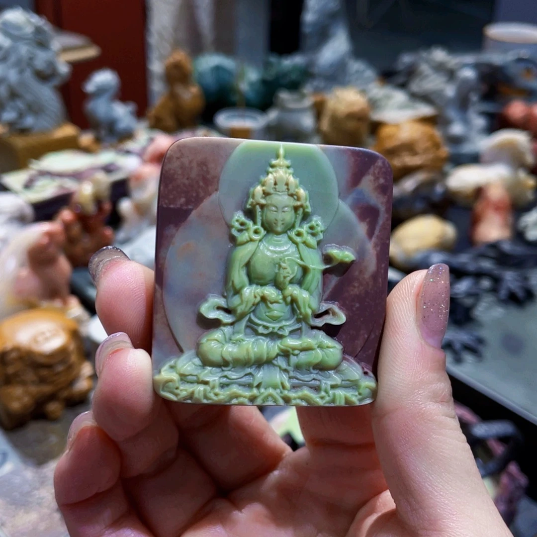 普贤紫袍玉带石精品