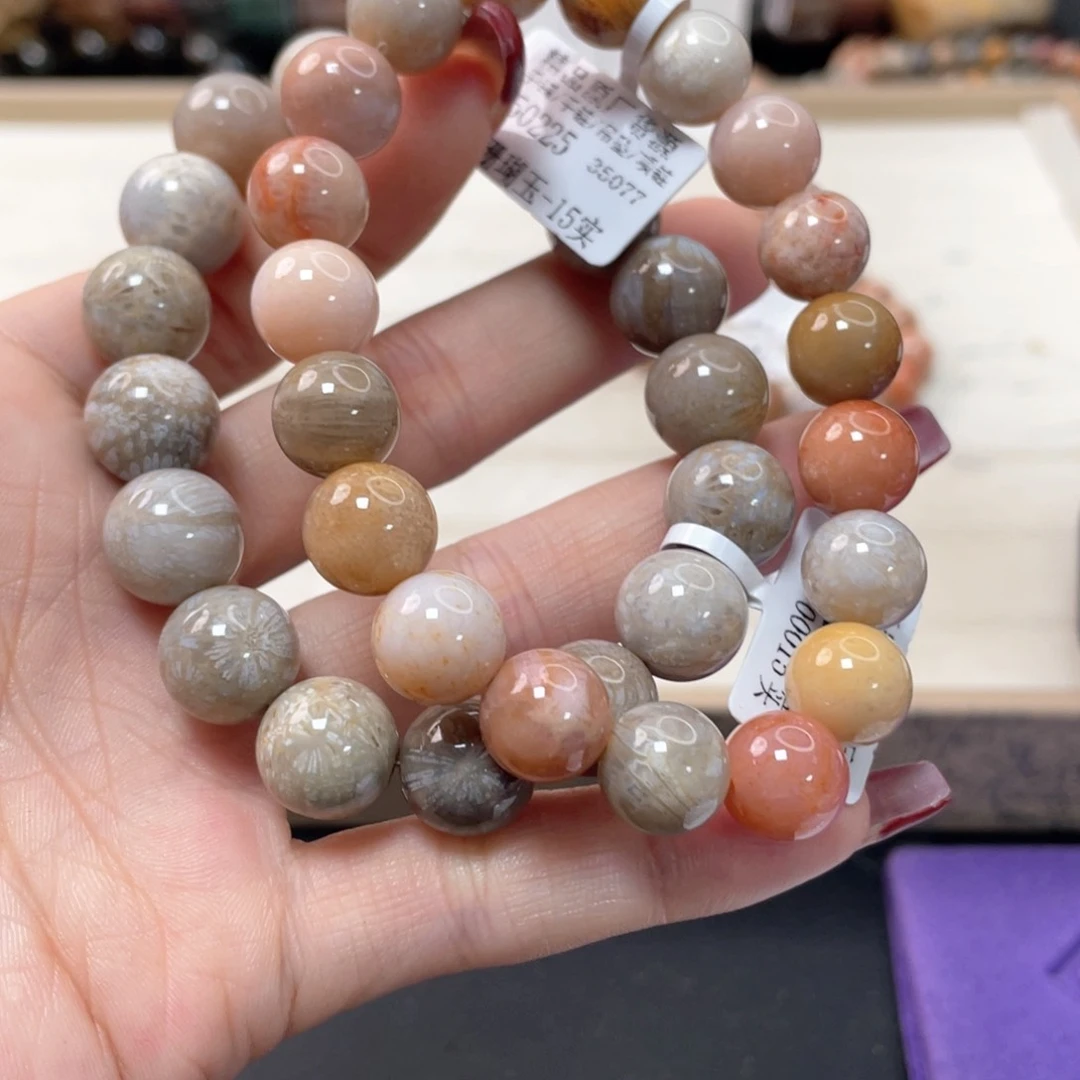 硅化珊瑚（珊瑚玉）手链未镶嵌?****124