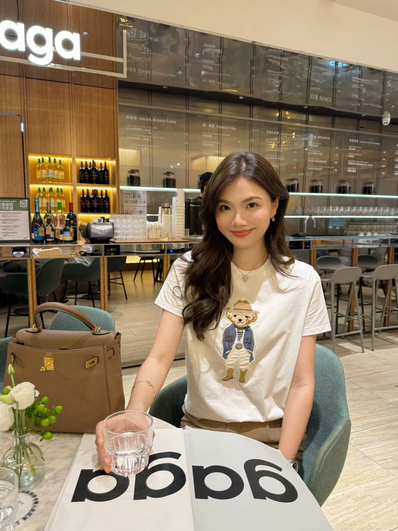 【琳媚】“T桖”通勤圆领休闲百搭1OO%棉小熊T恤女